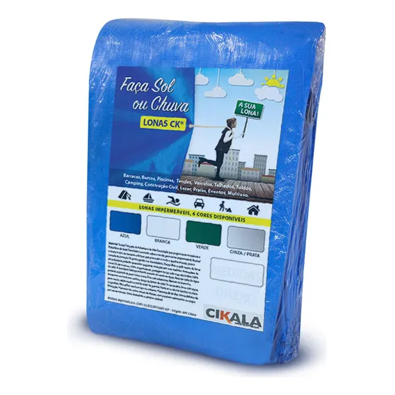 Lona Azul Ck300 Micras Cobertura Multiuso Telhado 12x4 Mts Foto 1
