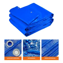 Lona Azul Cobertura Piscina Telhado Ck300 Micras 5,5x3,5 Mts Foto mini 2