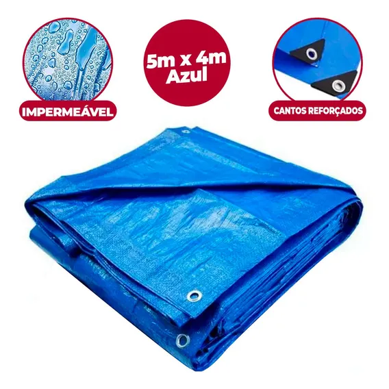 Lona Carreteiro 5x4m Multi Uso 75g/m Impermeável Uv Starfer Foto 1