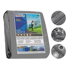 Lona Cinza Prata Camping Obra Caminhão Telhado Chuva 8x8 Mts Foto mini 1