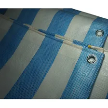 Lona Forte Listrada 4x3 300 Micras Agricola Saia Toldo 197g Cor Azul E Branco Foto mini  2