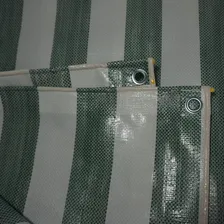 Lona Forte Listrada 6x4 300 Micras Agricola Saia Toldo 197g Cor Verde E Branco Foto mini 2