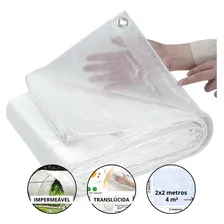 Lona Impermeável Plástica Transparente 2x2 Metros 100 Micras Foto  mini 1