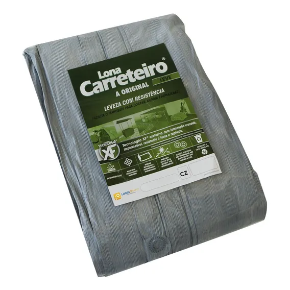 Lona Plástica 6x3 Cinza Multiuso Impermeável Foto 1