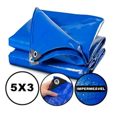 Lona Plastica Cobertura Impermeavel Azul 5x3 Reforcada Foto mini  3
