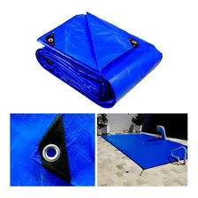 Lona Plastica Cobertura Impermeavel Azul 5x3 Reforcada Foto mini 4
