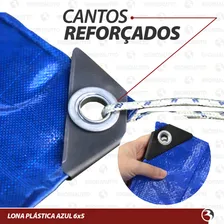 Lona Plastica Cobertura Impermeavel Azul 6x5 Starfer Foto mini 3