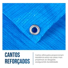 Lona Plástica De Proteção Cobertura Impermeável Azul 6x5 Mts Foto mini 4