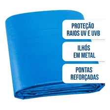 Lona Plástica De Proteção Cobertura Impermeável Azul 6x5 Mts Foto mini  2