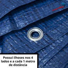 Lona Plástica Impermeável 7x5 Mts Carreteiro Reforçada Azul Foto mini 4