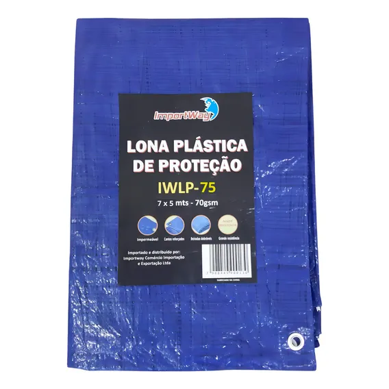 Lona Plástica Impermeável 7x5 Mts Carreteiro Reforçada Azul Foto 1