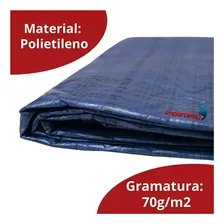 Lona Plástica Impermeável 7x5 Mts Carreteiro Reforçada Azul Foto mini  3