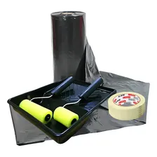 Lona Plástica Preta 4x50 Em Bobina 7kg +kit Pintura Proteção Foto mini 2
