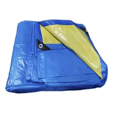 Lona Top Multiuso 2x3 Azul E Amarela Com 150 Micras + Ilhos Foto  mini 1