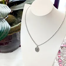 Longo Corrente E Pingente Nossa Senhora Das Graças Milagrosa Cor Prateado Foto mini 3