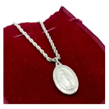 Longo Corrente E Pingente Nossa Senhora Das Graças Milagrosa Cor Prateado Foto mini 2