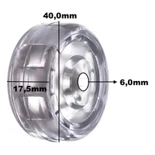 Lote 4 Rodinhas/roldanas 40mm Silicone Gel Foto mini  3