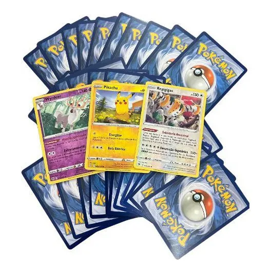 Lote De 100 Cartas Pokémon + 3 Brilhantes Foto 1