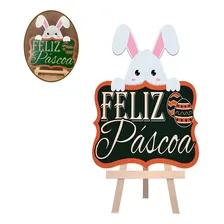 Lousa Placa Decorativa Feliz Pascoa Coelho Placa De Mesa Foto  mini 1