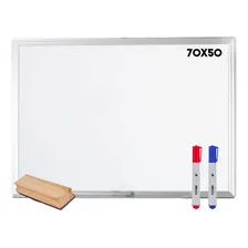 Lousa Quadro Branco 70x50 C/ 2 Marcadores E Apagador Foto  mini 1