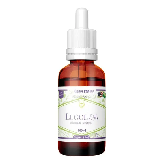 Lugol 5% Iodo + Iodeto Potássio 100ml Formula Lair Natural Sabor Sem Sabor Foto 1