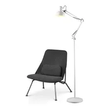 Luminária 1,9m Articulada Chão Pedestal Coluna Lustre Metal Estrutura Branco Foto  mini 1