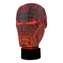 Luminaria 3d Led 16 Cores Homem De Ferro Quarto Decoração Cúpula Diversas Estrutura Preto Foto  mini 1