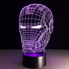 Luminaria 3d Led 16 Cores Homem De Ferro Quarto Decoração Cúpula Diversas Estrutura Preto Foto mini  2