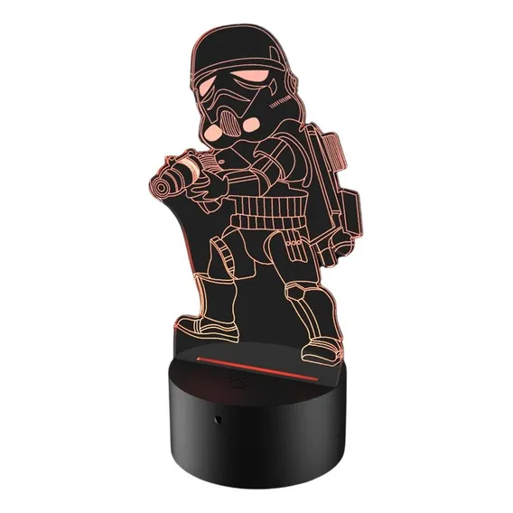 Luminária 3d - Miniatura Stormtrooper Estrutura Craquelada 110v/220v Foto 1