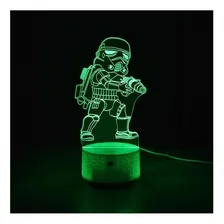 Luminária 3d - Miniatura Stormtrooper Estrutura Craquelada 110v/220v Foto mini 2