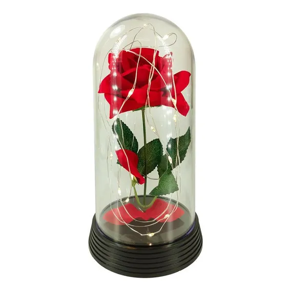 Luminária A Bela E A Fera A Rosa Encantada Presente Namorada Foto 1
