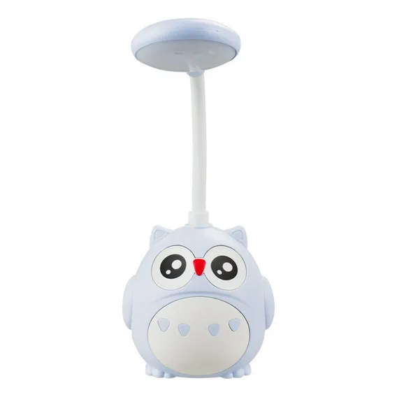 Luminária Abajur Ajustável Coruja Azul Bebê 25cm Foto 1