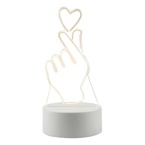 Luminária Abajur Led 3d Criativa Love Bts Estrutura Luminária Love Foto 1