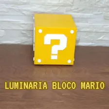 Luminária Abajur Super Mario Cubo Bloco Interrogação Foto mini 3