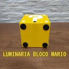 Luminária Abajur Super Mario Cubo Bloco Interrogação Foto mini 4