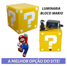 Luminária Abajur Super Mario Cubo Bloco Interrogação Foto mini 1