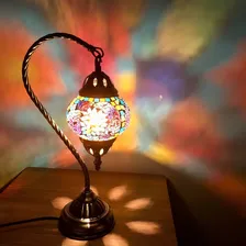Luminária Abajur Turco Mosaico Pendente Vidro E Metal 38cm Foto mini 2