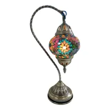 Luminária Abajur Turco Mosaico Pendente Vidro E Metal 38cm Foto mini 1