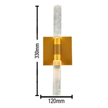Luminária Arandela 6w Sindora DCB-02110 Luminária De Parede Metal E Cristal Dourado Foto mini  2