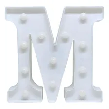 Luminária Branca Decorativa Letra Luminosa Led 3d - Letra M Foto  mini 1