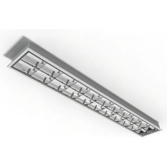 Luminária Calha Comercial Embutir Aleta Alumínio 120cm Cor Branco 110V/220V (Bivolt) Foto 1