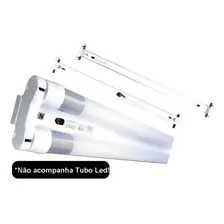 Luminária Calha Palito Estreita 120cm Para 2 Tuboled 18w 20w Cor da luz Depende da lâmpada 110V/220V (Bivolt) Foto mini 4