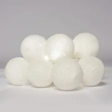 Luminária Cordão De Natal Luz 10 Bola Led Varal Pilha Branca Foto mini 3