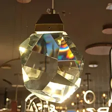 Luminaria Cristal Pendente Dourado Lustre Led Aaatop Foto mini 2
