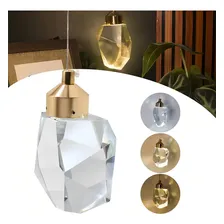 Luminaria Cristal Pendente Dourado Lustre Led Aaatop Foto mini 4