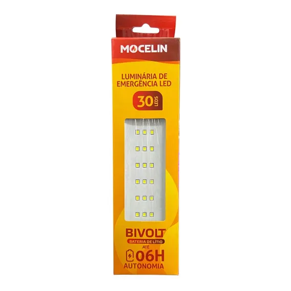 LuminĂĄria De EmergĂȘncia 30 Led Recarregavel Bivolt 100 Lumen Cor Branco 110v/220v Foto 1