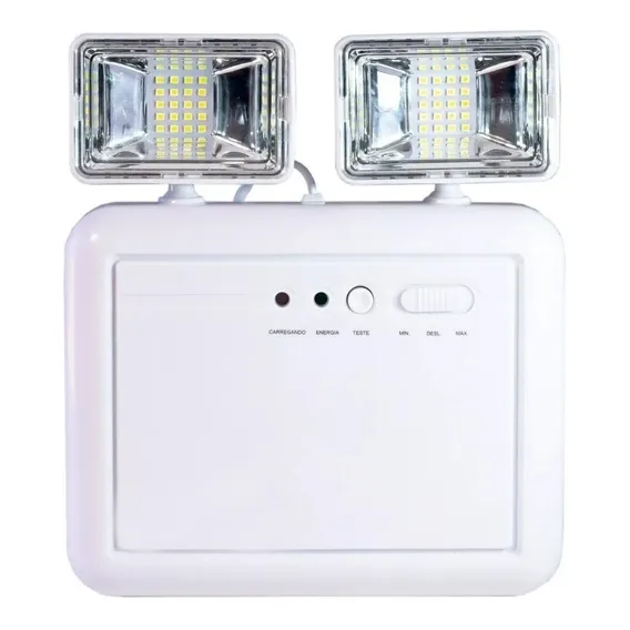Luminária de emergência Mocelin 2200 Lumens LED com bateria recarregável 9.6 W 127/220V branca Foto 1
