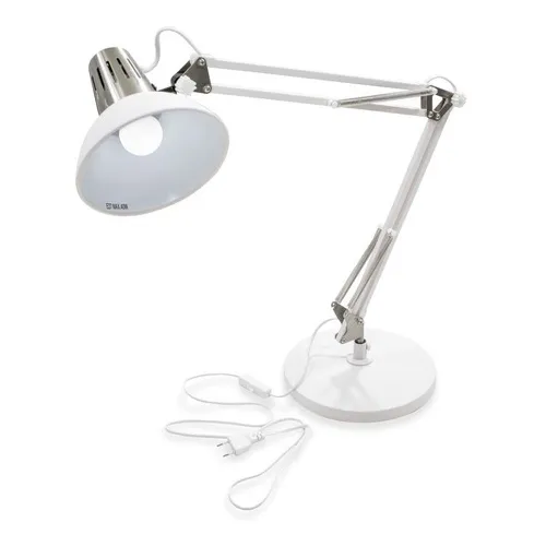 Luminária De Mesa Abajur Articulada 1 E-27 Branca St1204 Cor da cúpula Branco Foto 1