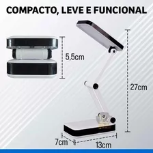 Luminária De Mesa Articulada Abajur 24 Leds Recarregável Foto mini  3