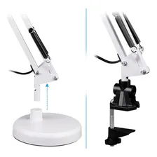 Luminária De Mesa Articulada Branca Abajur Lustre Lanterna Foto mini 4